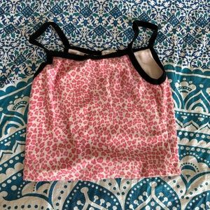 Pink leopard cropped Tank